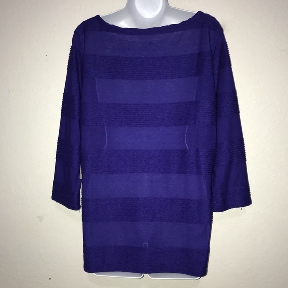 NWT St Johns Bay Blue Knit Long Sleeve Top L - Picture 4 of 4